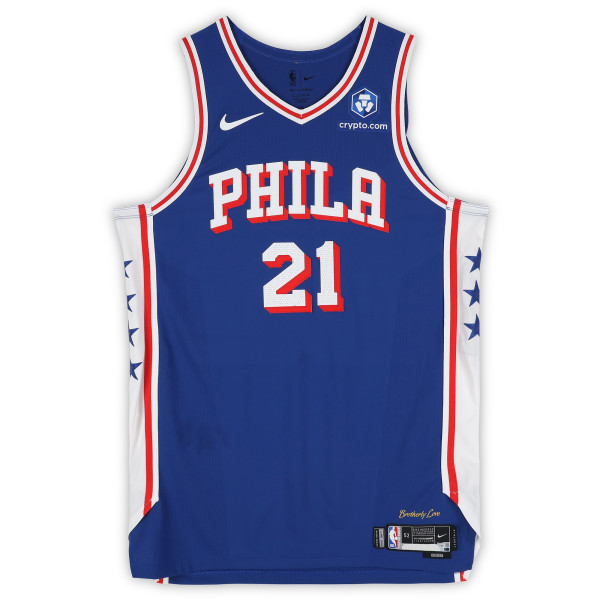 Joel Embiid Philadelphia 76ers Fanatics Authentic -Issued #21 Royal Nike Jersey from the 2025-26 NBA Season - Size 52+4