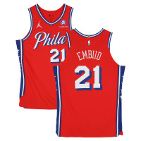 Joel Embiid Philadelphia 76ers Fanatics Authentic -Issued #21 Red Jordan Brand Jersey from the 2025-26 NBA Season - Size 52+4