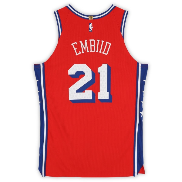 Joel Embiid Philadelphia 76ers Fanatics Authentic -Issued #21 Red Jordan Brand Jersey from the 2025-26 NBA Season - Size 52+4