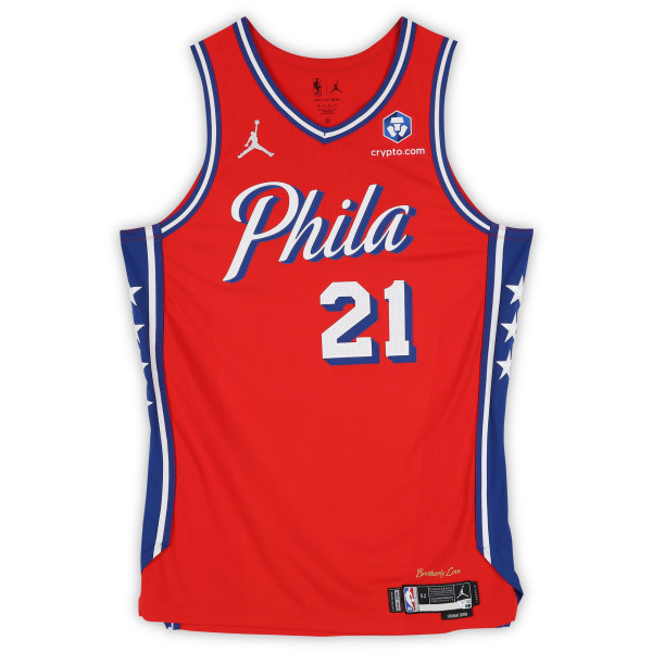 Joel Embiid Philadelphia 76ers Fanatics Authentic -Issued #21 Red Jordan Brand Jersey from the 2025-26 NBA Season - Size 52+4