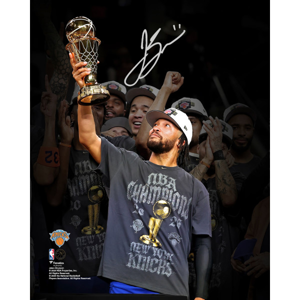 Фото с автографом Jalen Brunson New York Knicks Fanatics Authentic 2026 NBA Finals Champions 8 x 10 Action Spotlight