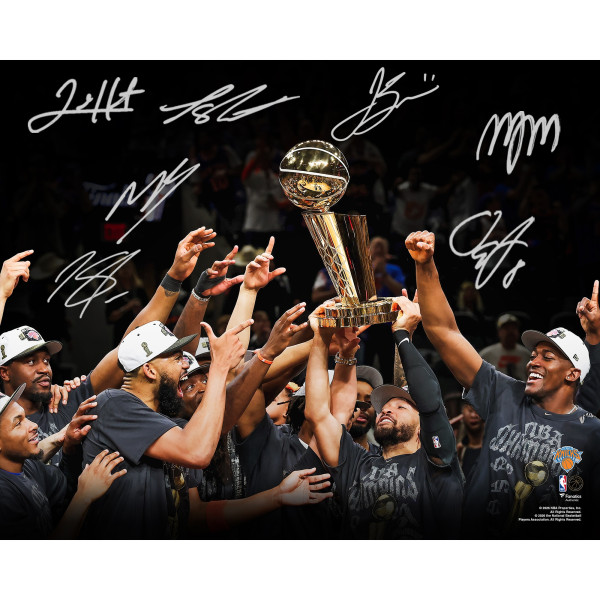 Фото с автографом New York Knicks Fanatics Authentic 2026 NBA Finals Champions 16 x 20 with at least 7 Signatures - Limited Edition of 500