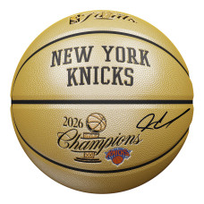 Мяч с автографом Jordan Clarkson New York Knicks Fanatics Authentic 2026 NBA Finals Champions Wilson Champions Logo Gold