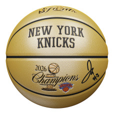 Мяч с автографом Jose Alvarado New York Knicks Fanatics Authentic 2026 NBA Finals Champions Wilson Champions Logo Gold