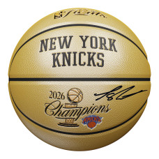 Мяч с автографом Landry Shamet New York Knicks Fanatics Authentic 2026 NBA Finals Champions Wilson Champions Logo Gold