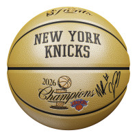 Мяч с автографом Mitchell Robinson New York Knicks Fanatics Authentic 2026 NBA Finals Champions Wilson Champions Logo Gold