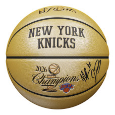 Мяч с автографом Mitchell Robinson New York Knicks Fanatics Authentic 2026 NBA Finals Champions Wilson Champions Logo Gold