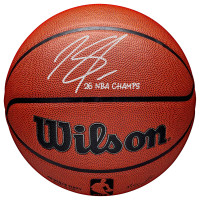 Мяч с автографом Karl-Anthony Towns New York Knicks Fanatics Authentic 2026 NBA Finals Champions Wilson Authentic Series Indoor/Outdoor with 26 NBA Champs' Inscription