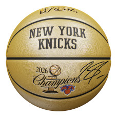 Мяч с автографом Karl-Anthony Towns New York Knicks Fanatics Authentic 2026 NBA Finals Champions Wilson Champions Logo Gold