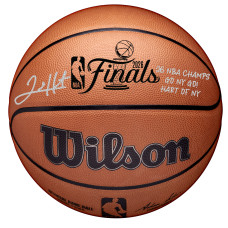 Мяч с автографом One of One: Josh Hart New York Knicks Wilson 2026 NBA Finals Official Game Logo with Multiple Inscriptions