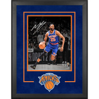 Фото с автографом Mikal Bridges New York Knicks Fanatics Authentic 2026 NBA Finals Champions Deluxe Framed 16 x 20 Action Spotlight