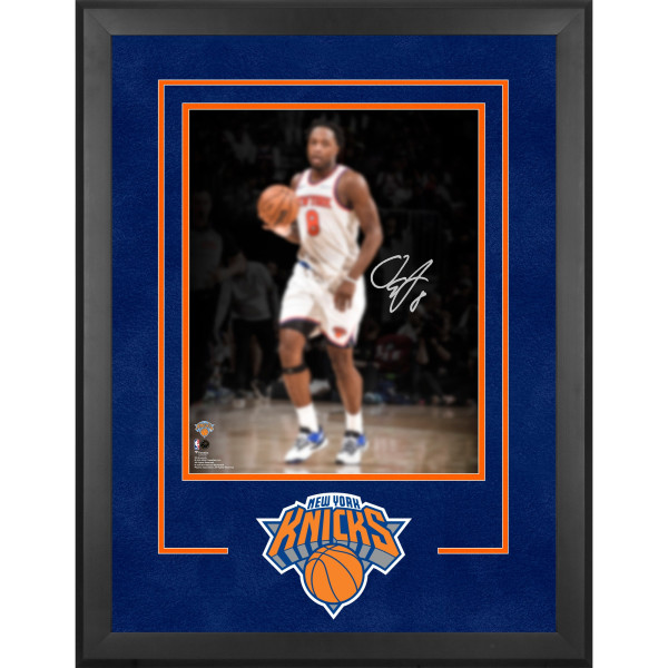 Фото с автографом OG Anunoby New York Knicks Fanatics Authentic 2026 NBA Finals Champions Deluxe Framed 16 x 20 Action Spotlight