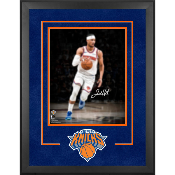 Фото с автографом Josh Hart New York Knicks Fanatics Authentic 2026 NBA Finals Champions Deluxe Framed 16 x 20 Action Spotlight