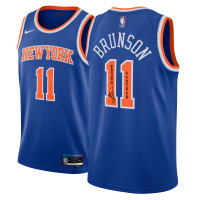 Джерси с автографом One of One: Jalen Brunson New York Knicks Nike Icon Swingman with Multiple Inscriptions