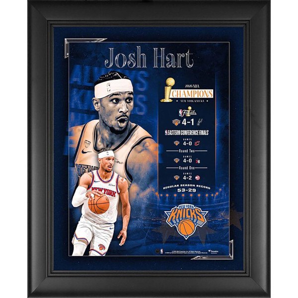 Josh Hart New York Knicks Fanatics Authentic 2026 NBA Finals Champions Framed 13 x 16 Collage