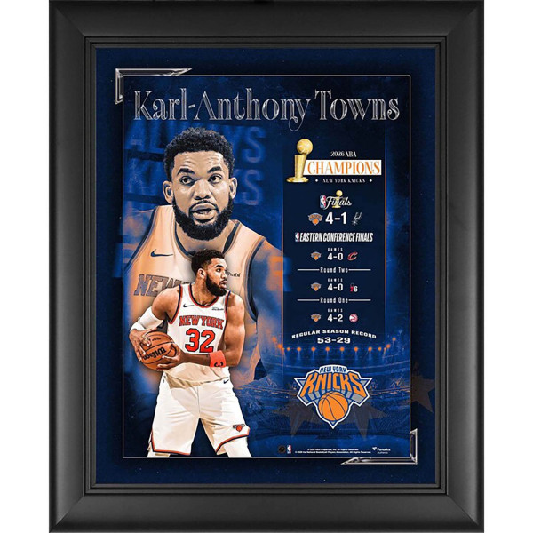 Karl-Anthony Towns New York Knicks Fanatics Authentic 2026 NBA Finals Champions Framed 13 x 16 Collage