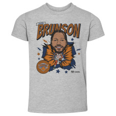 Детская New York Knicks Jalen Brunson 500 Level Heather Gray Retro Caricature T-Shirt