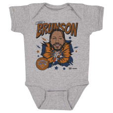 Детская New York Knicks Jalen Brunson 500 Level Heather Gray Retro Caricature Bodysuit