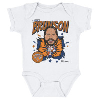 Детская New York Knicks Jalen Brunson 500 Level White Retro Caricature Bodysuit