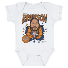 Детская New York Knicks Jalen Brunson 500 Level White Retro Caricature Bodysuit