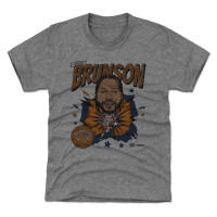 Подростковая New York Knicks Jalen Brunson 500 Level Heather Gray Retro Caricature T-Shirt