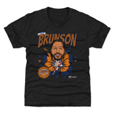 Подростковая New York Knicks Jalen Brunson 500 Level Heather Black Retro Caricature T-Shirt