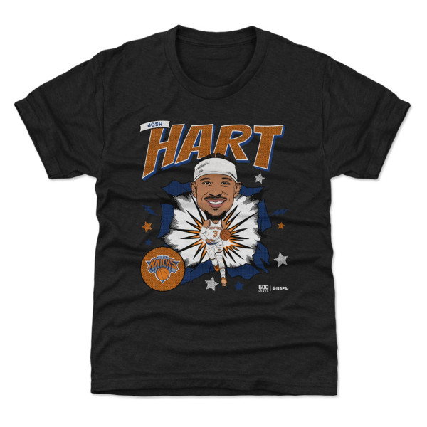 Подростковая New York Knicks Josh Hart 500 Level Heather Black Retro Caricature T-Shirt