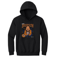 Подростковая New York Knicks Jalen Brunson 500 Level Black Retro Caricature Hoodie