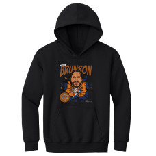 Подростковая New York Knicks Jalen Brunson 500 Level Black Retro Caricature Hoodie