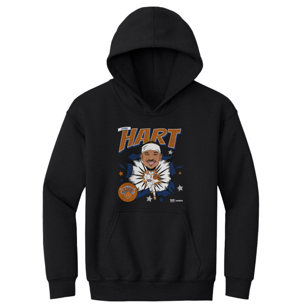 Подростковая New York Knicks Josh Hart 500 Level Black Retro Caricature Hoodie