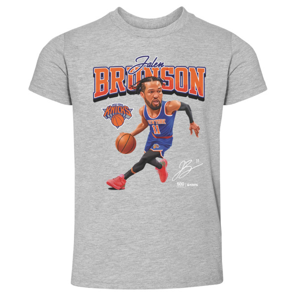 Детская New York Knicks Jalen Brunson 500 Level Heather Gray T-Shirt