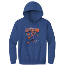Подростковая New York Knicks Jalen Brunson 500 Level Heather Blue Caricature Hoodie