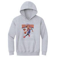 Подростковая New York Knicks Jalen Brunson 500 Level Gray Caricature Hoodie
