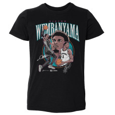 Детская San Antonio Spurs Victor Wembanyama 500 Level Black Trio Caricature T-Shirt