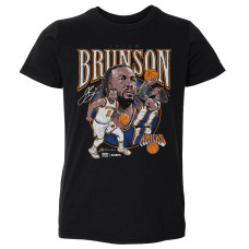 Детская New York Knicks Jalen Brunson 500 Level Black Trio Caricature T-Shirt