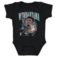 Детская San Antonio Spurs Victor Wembanyama 500 Level Black Trio Caricature Bodysuit