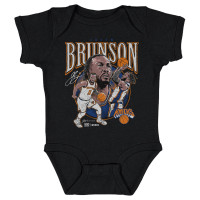 Детская New York Knicks Jalen Brunson 500 Level Black Trio Caricature Bodysuit