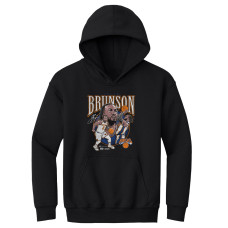 Подростковая New York Knicks Jalen Brunson 500 Level Black Trio Caricature Hoodie