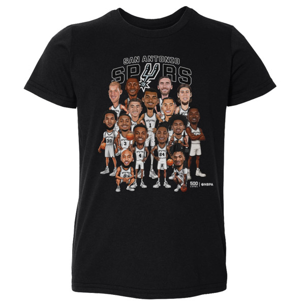 Детская San Antonio Spurs 500 Level Black 2026 Playoffs Team Caricature T-Shirt