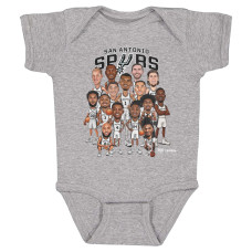 Детская San Antonio Spurs 500 Level Heather Gray 2026 Playoffs Team Caricature Bodysuit