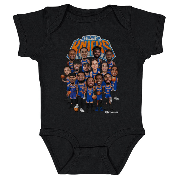 Детская New York Knicks 500 Level Black 2026 Playoffs Team Caricature Bodysuit
