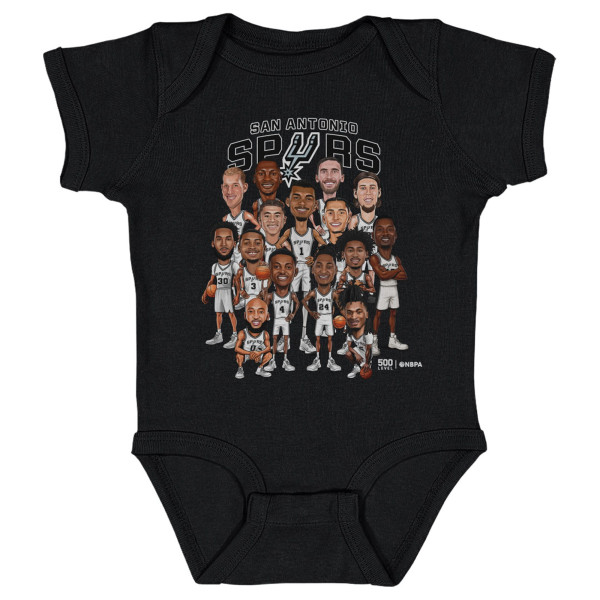 Детская San Antonio Spurs 500 Level Black 2026 Playoffs Team Caricature Bodysuit