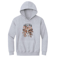 Подростковая San Antonio Spurs 500 Level Gray 2026 Playoffs Team Caricature Hoodie