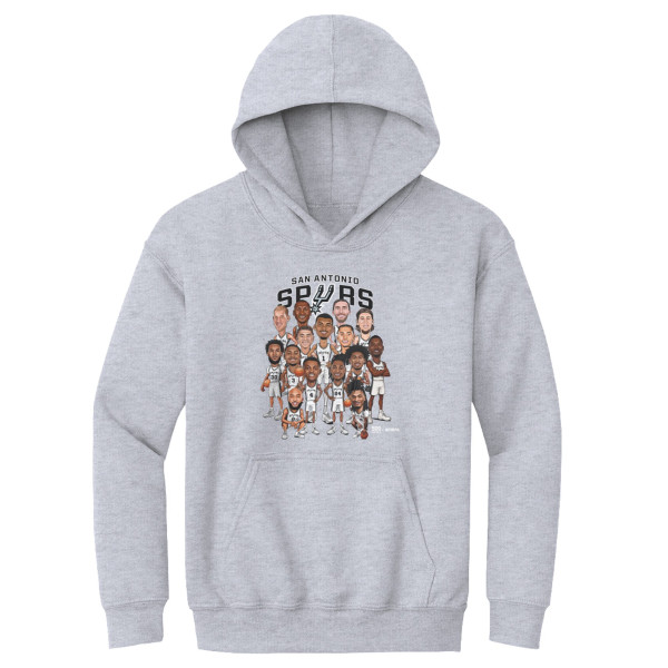 Подростковая San Antonio Spurs 500 Level Gray 2026 Playoffs Team Caricature Hoodie