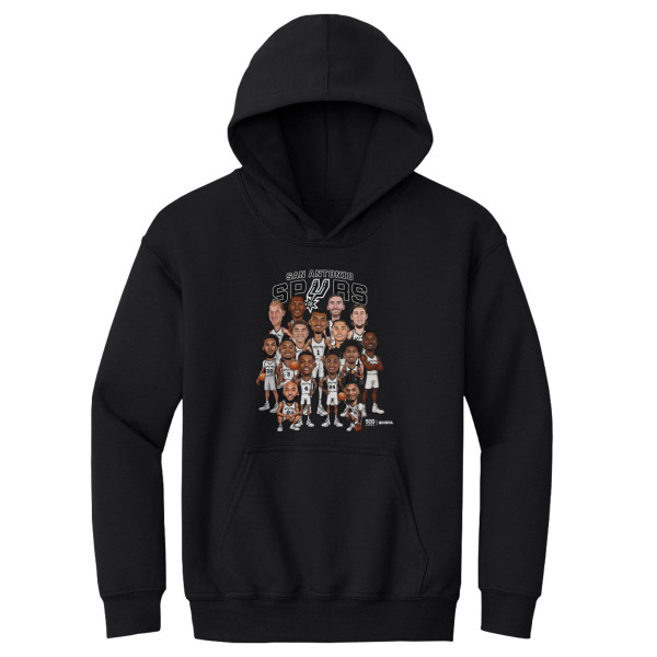 Подростковая San Antonio Spurs 500 Level Black 2026 Playoffs Team Caricature Hoodie