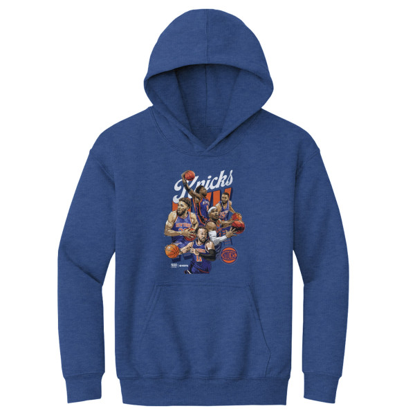 Подростковая New York Knicks 500 Level Heather Blue Starting 5 Hoodie