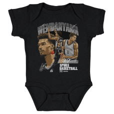 Детская San Antonio Spurs Victor Wembanyama 500 Level Black Signature Bodysuit