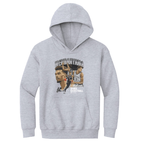Подростковая San Antonio Spurs Victor Wembanyama 500 Level Gray Signature Hoodie
