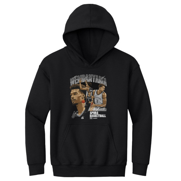 Подростковая San Antonio Spurs Victor Wembanyama 500 Level Black Signature Hoodie