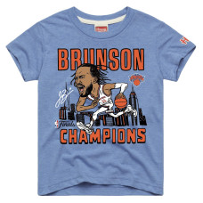 Детская New York Knicks Jalen Brunson Homage Blue 2026 NBA Finals Champions Signature Tri-Blend T-Shirt